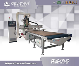 Máy CNC trung tâm 12 dao có bàn cấp phôi tự động FEIKE-12D-CP